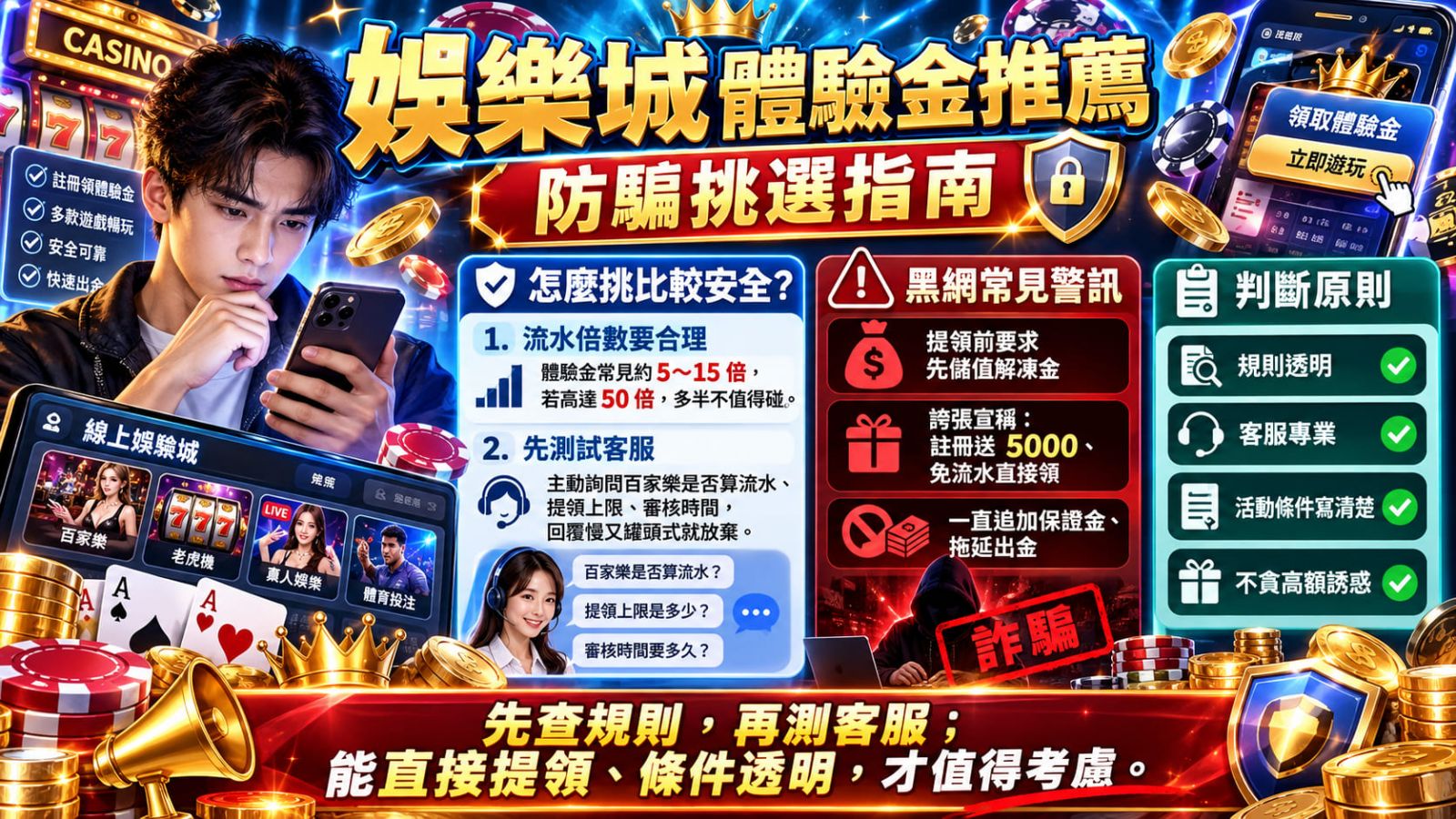 娛樂城送體驗金真的不用花錢？先看清楚領取資格與使用規則，避免優惠陷阱。